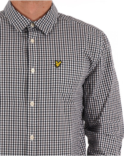Lyle & Scott Checked Gingham Shirt White/Dark Navy