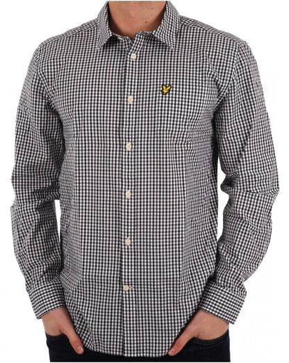 Lyle & Scott Checked Gingham Shirt White/Dark Navy