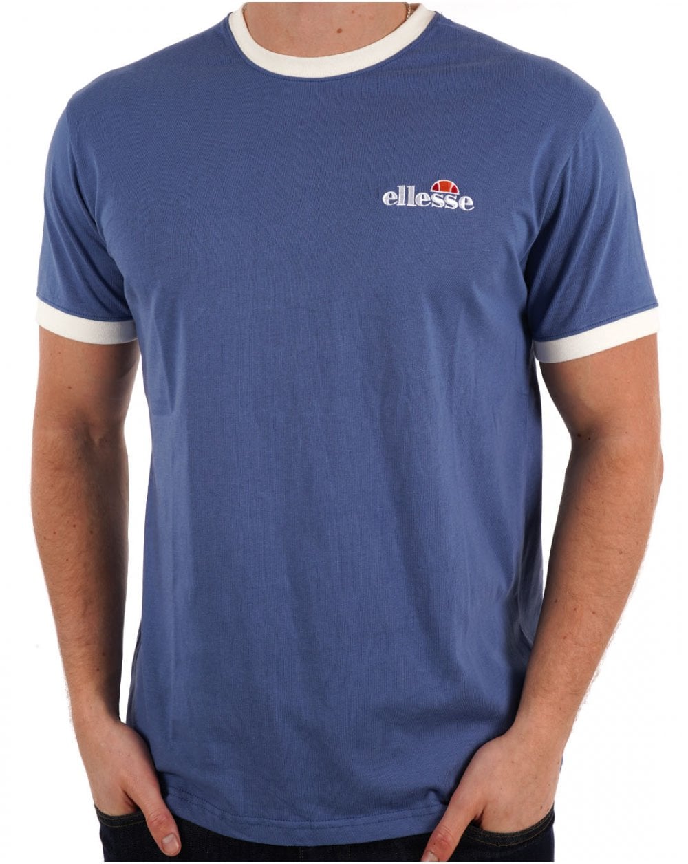 Ellesse Ringer T Shirt Light Navy