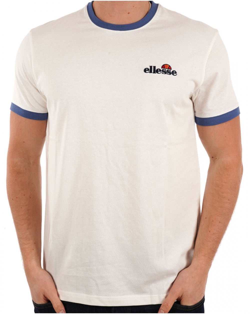Ellesse Ringer T Shirt Off White