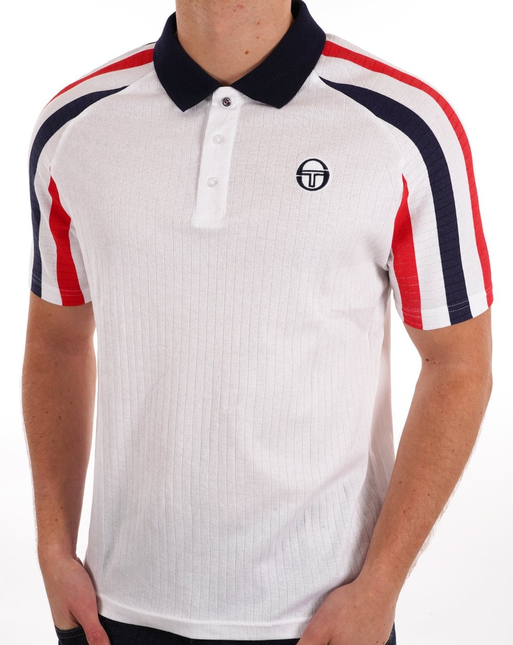 Sergio Tacchini Blow Polo Shirt White Navy Red