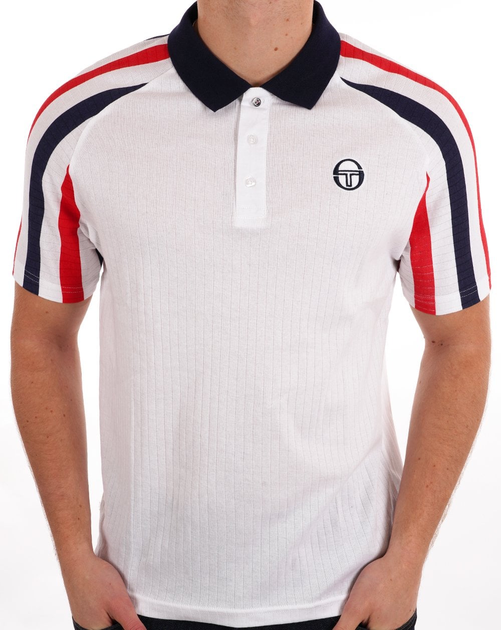 Sergio Tacchini Blow Polo Shirt White Navy Red