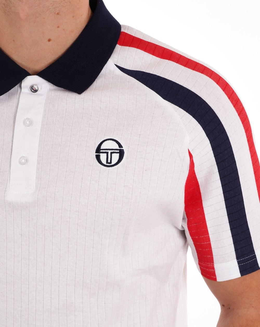 Sergio Tacchini Blow Polo Shirt White Navy Red
