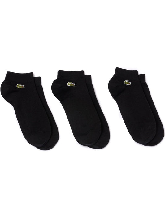 Lacoste Triple Pack Low Cut Socks Black