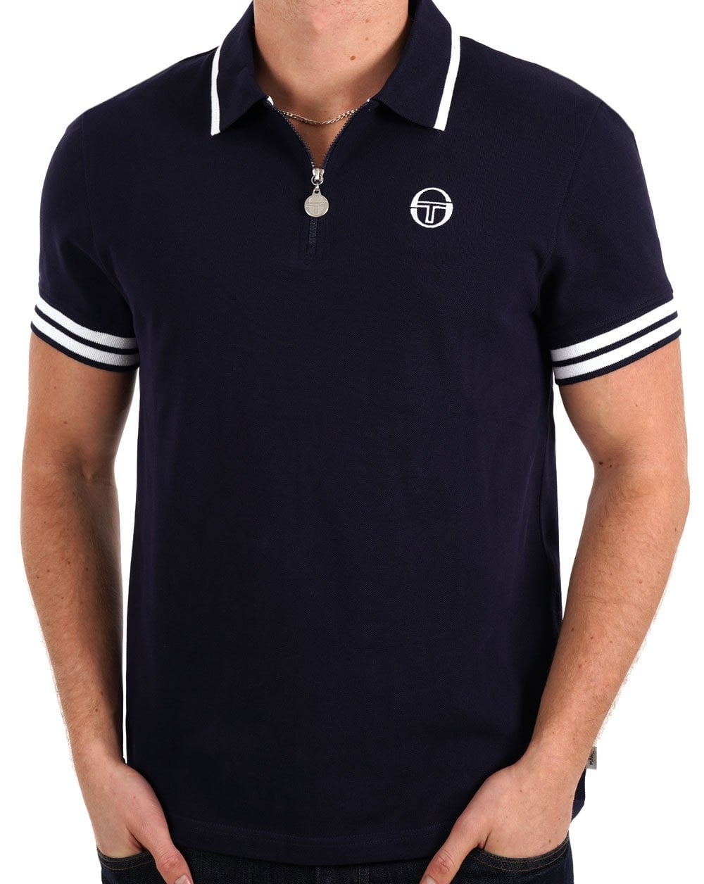 Sergio Tacchini Iceberg 1/4 Zip Polo Navy Blue