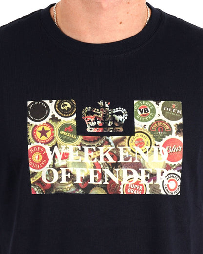 Weekend Offender Caps T Shirt Navy