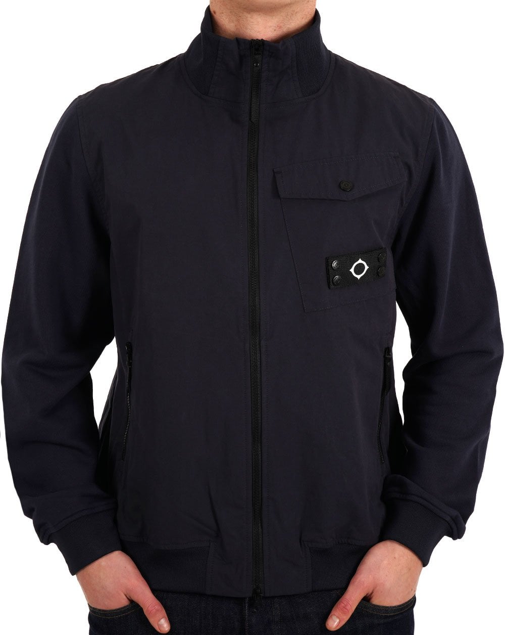 MA.STRUM Mixed Media FZ Jacket Ink Navy