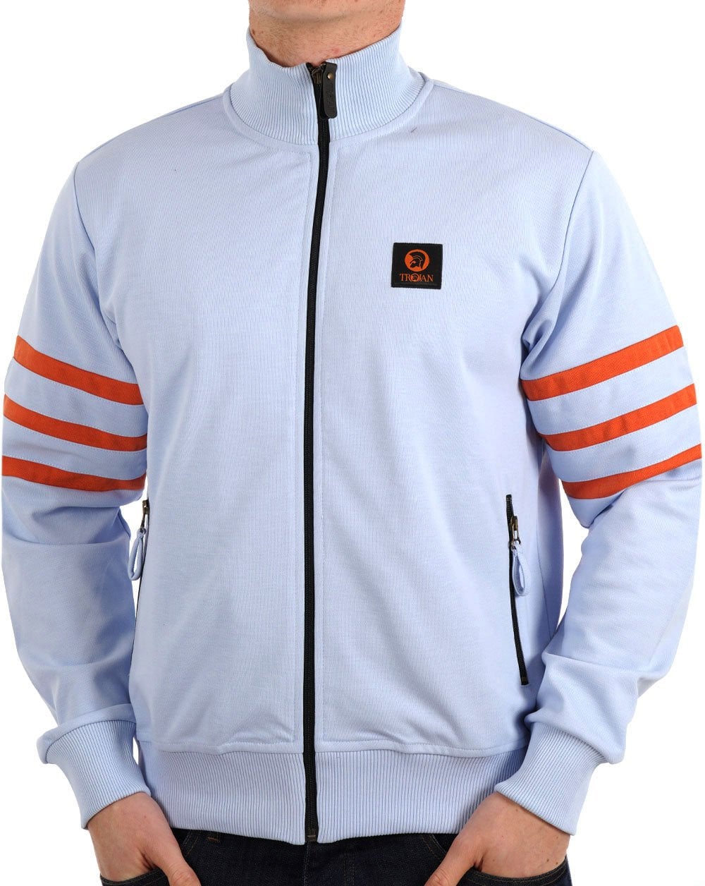 Trojan Stripe Sleeve Track Top Powder Blue