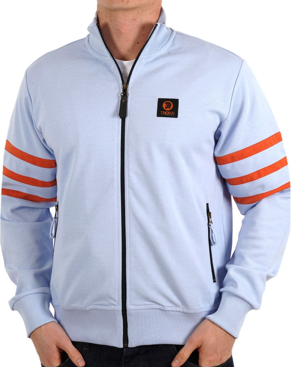 Trojan Stripe Sleeve Track Top Powder Blue
