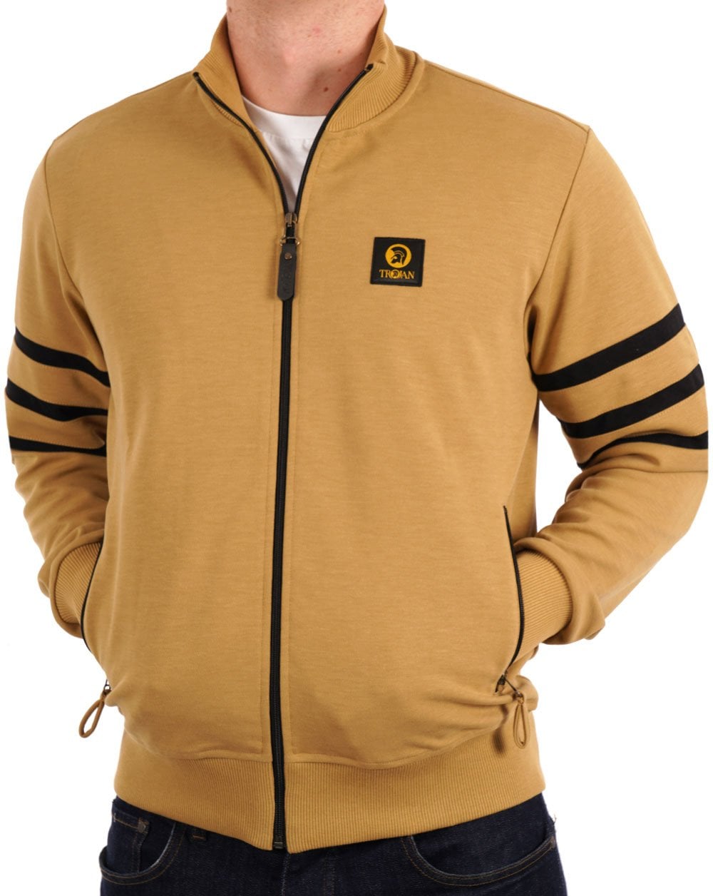Trojan Stripe Sleeve Track Top Camel