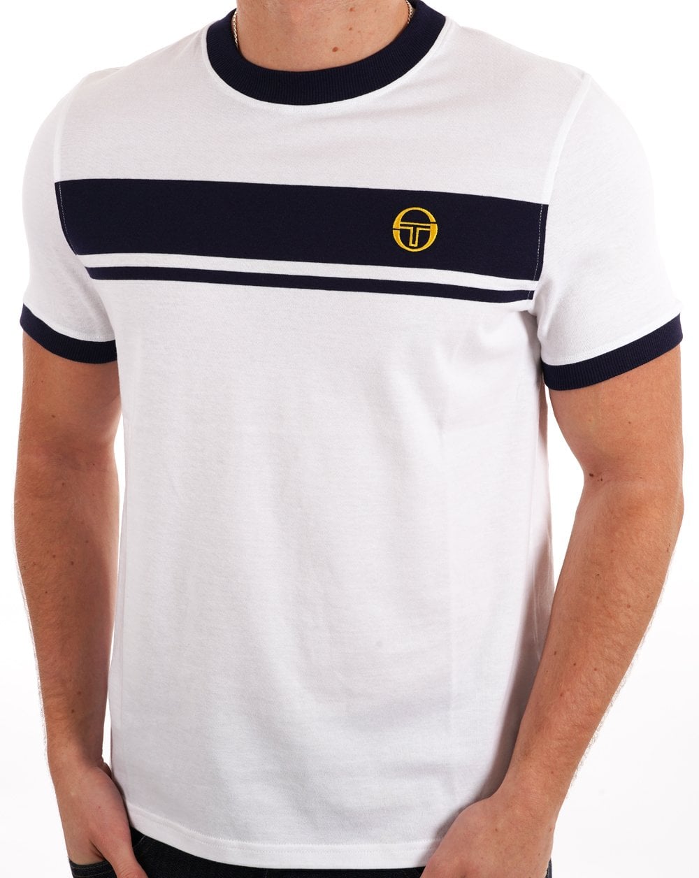Sergio Tacchini Masters T Shirt White Navy