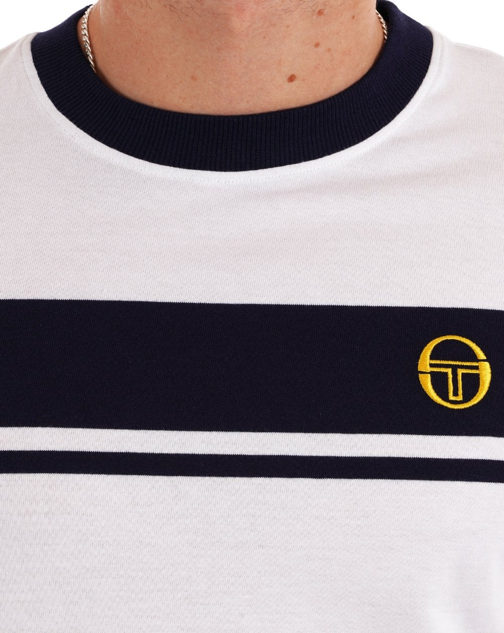 Sergio Tacchini Masters T Shirt White Navy