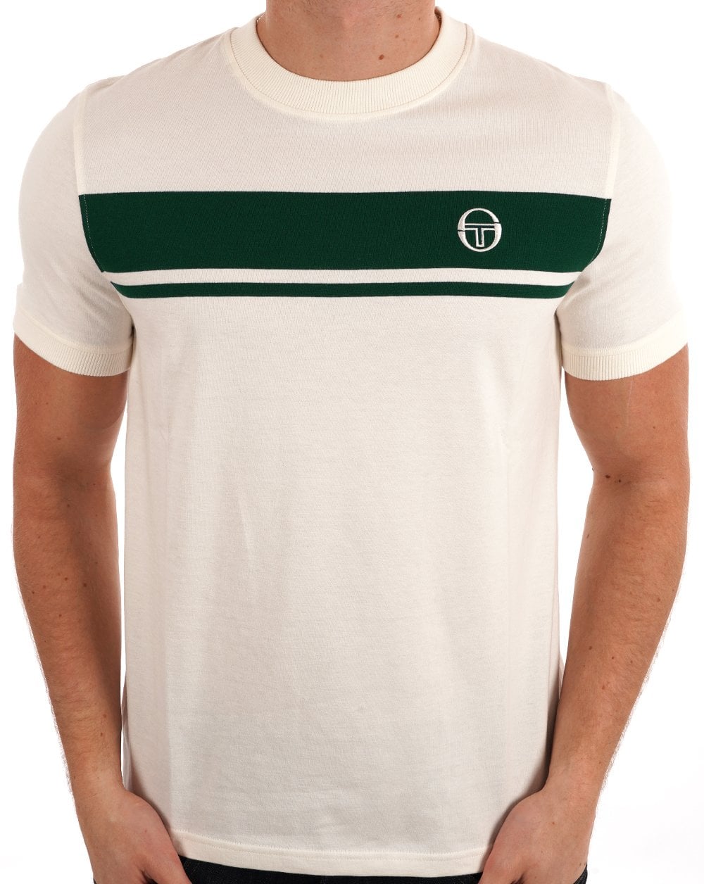 Sergio Tacchini Masters T Shirt Gardenia/Green