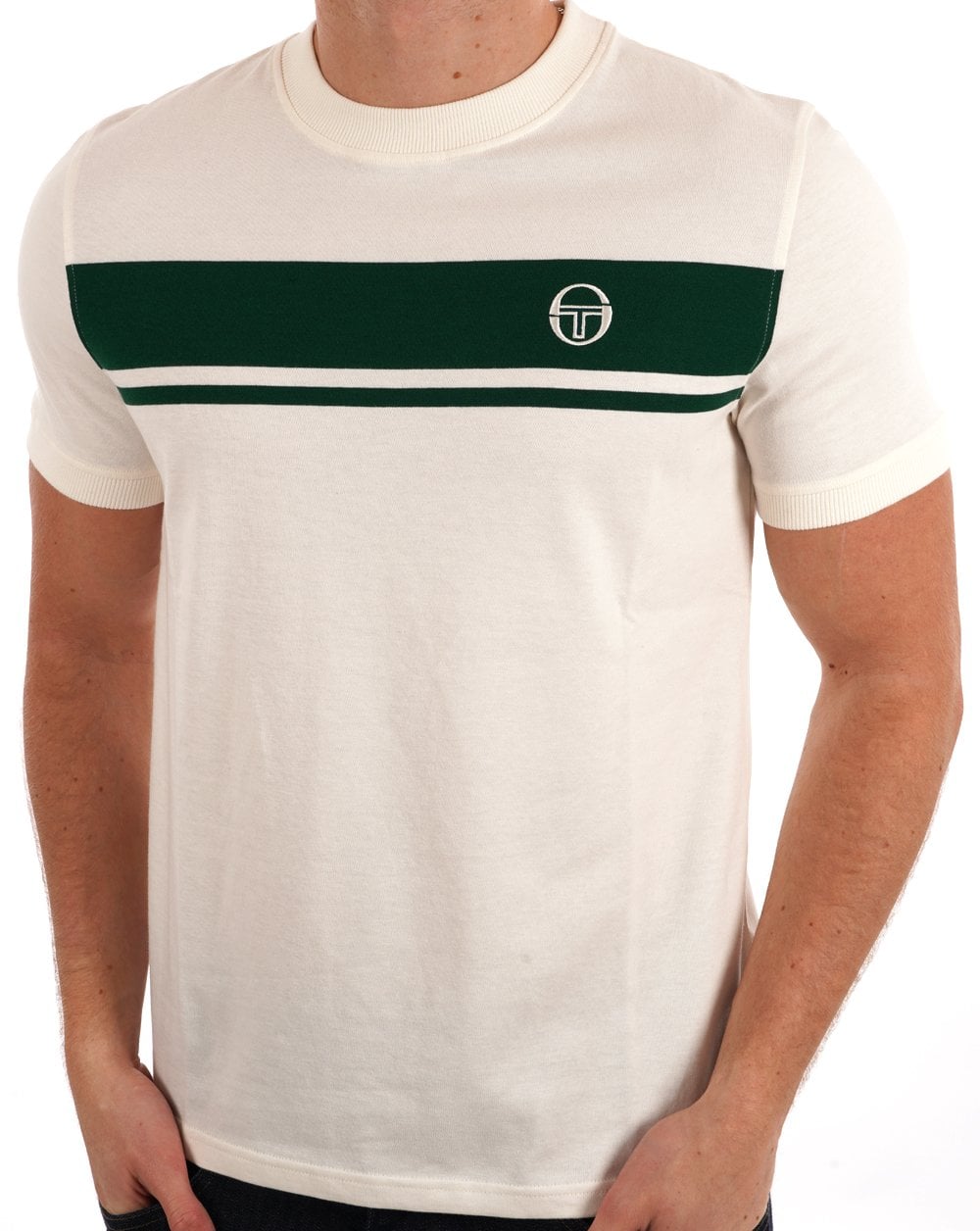 Sergio Tacchini Masters T Shirt Gardenia/Green