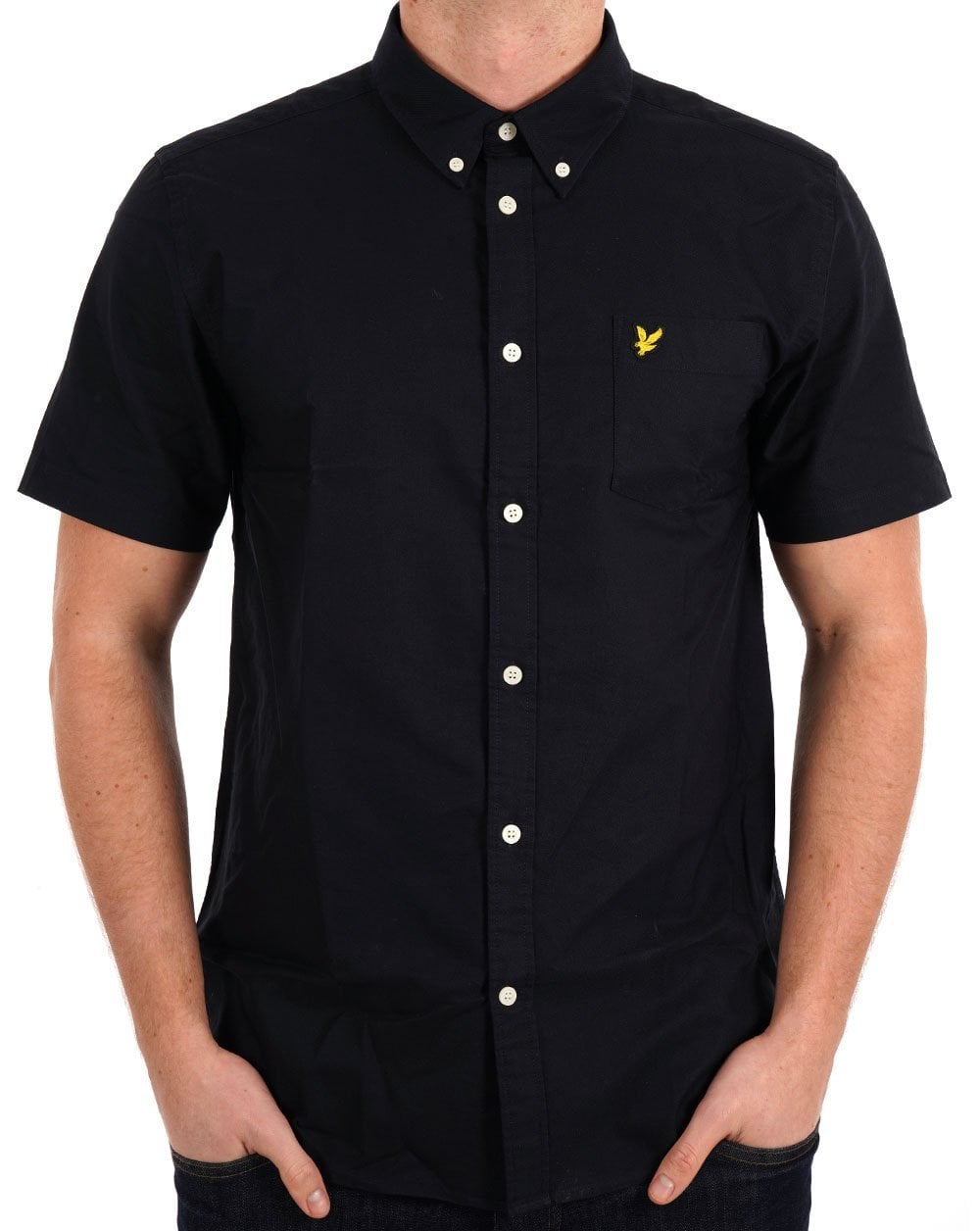 Lyle & Scott Oxford Short Sleeve Shirt Dark Navy