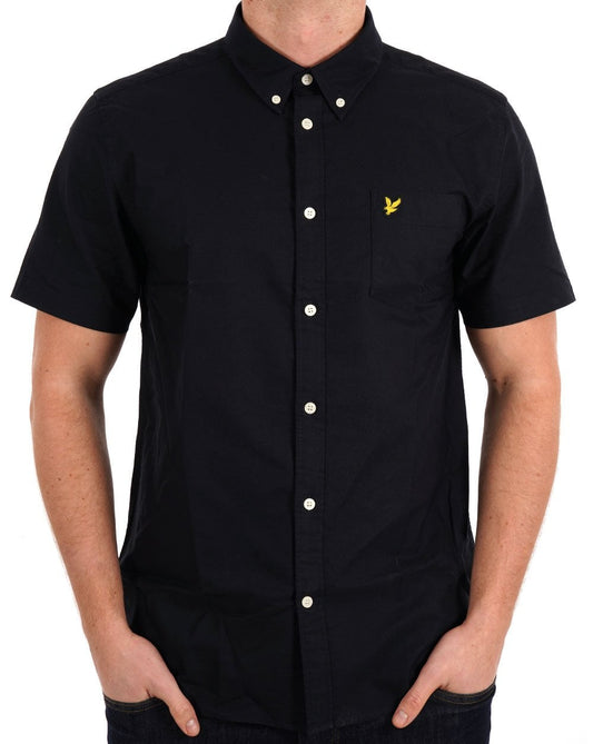 Lyle & Scott Oxford Short Sleeve Shirt Dark Navy