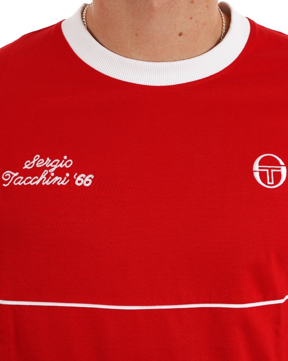 Sergio Tacchini Orion Davis T Shirt Dark Red/White
