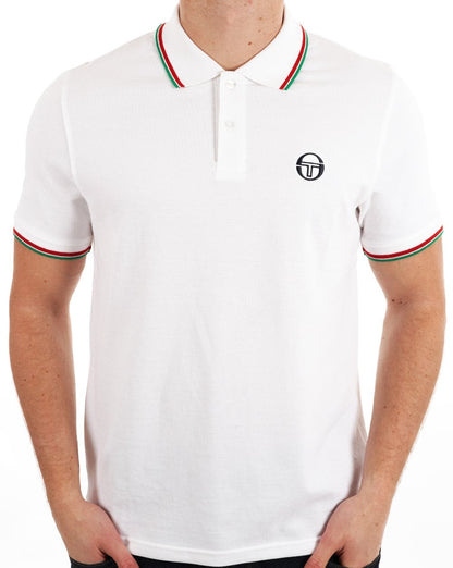 Sergio Tacchini Tipped Polo Shirt White/Italia