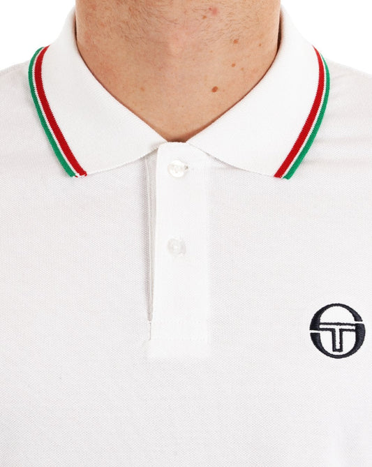 Sergio Tacchini Tipped Polo Shirt White/Italia