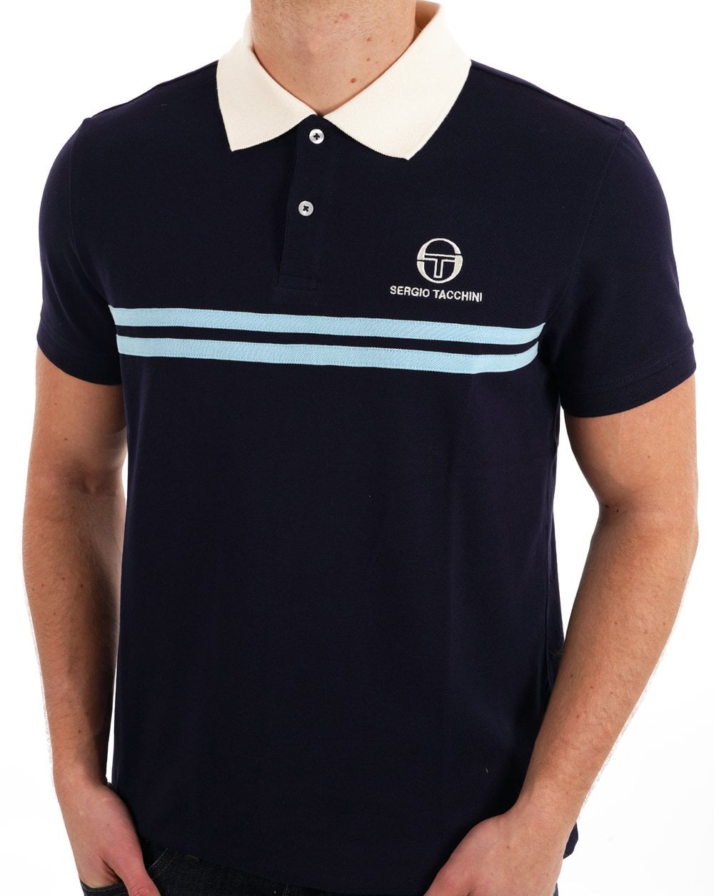 Sergio Tacchini Dallas Polo Shirt Navy Blue