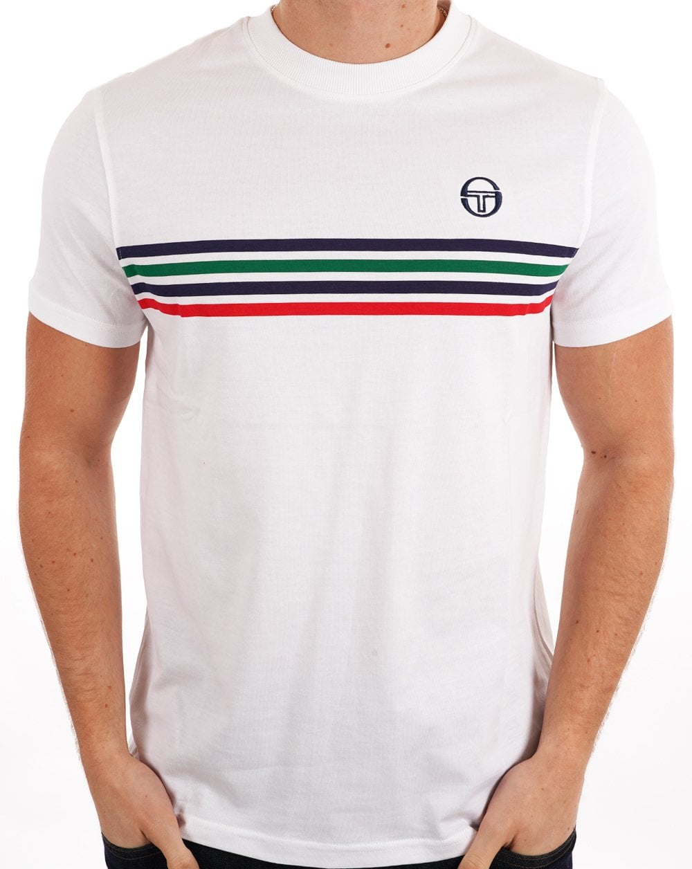 Sergio Tacchini Multi Stripe T Shirt White
