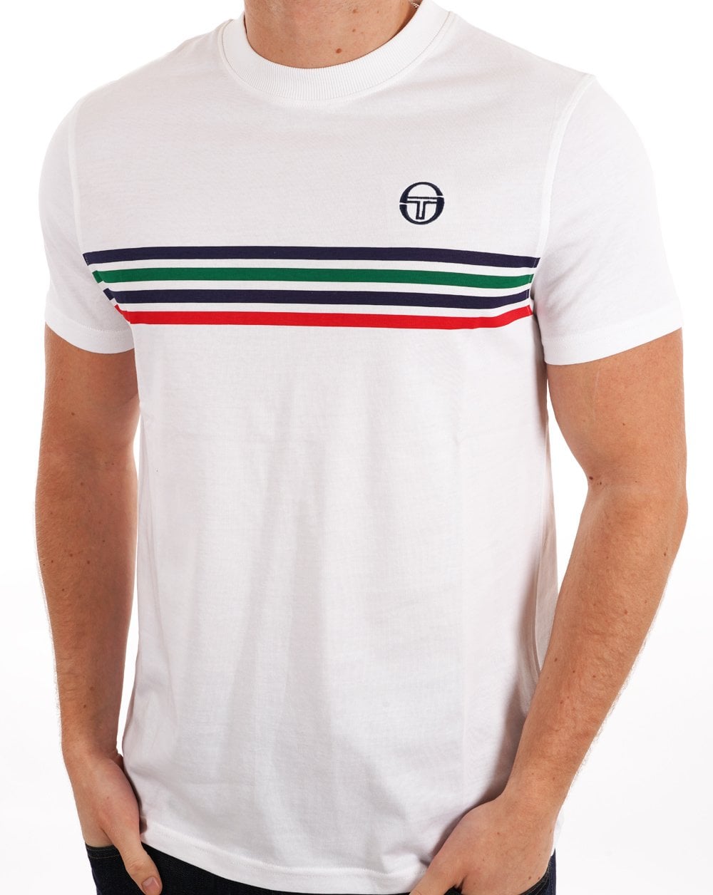 Sergio Tacchini Multi Stripe T Shirt White