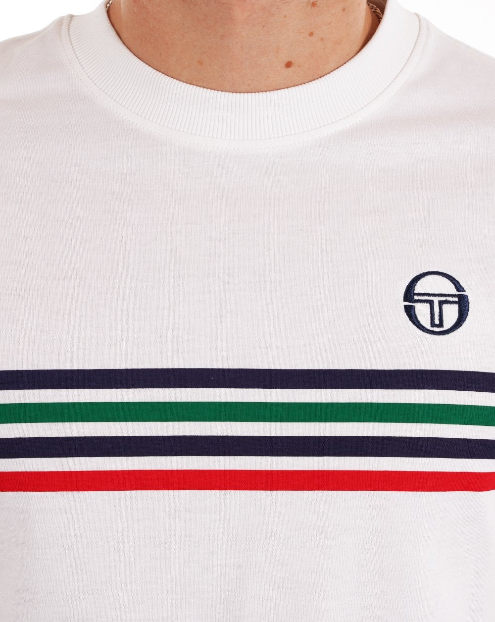 Sergio Tacchini Multi Stripe T Shirt White
