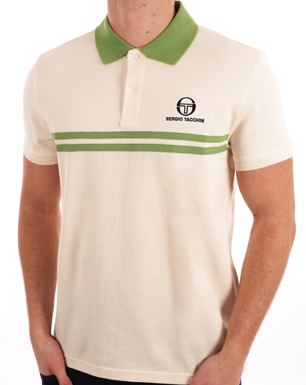 Sergio Tacchini Dallas Polo Shirt Ivory green