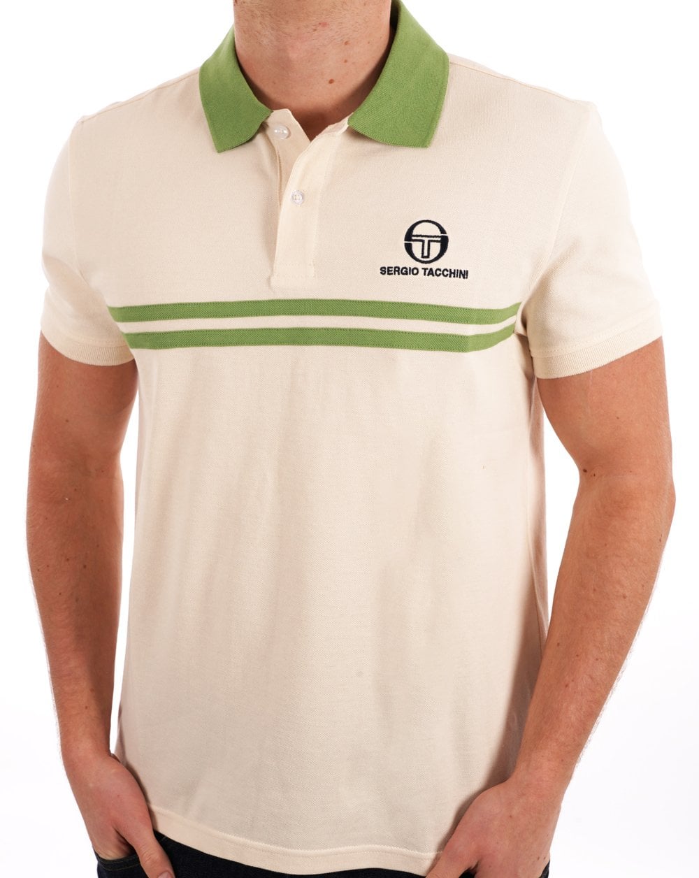 Sergio Tacchini Dallas Polo Shirt Ivory green