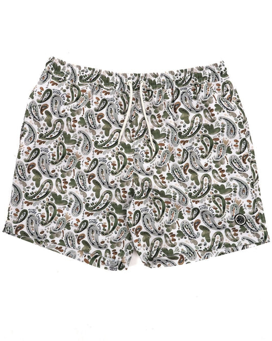 Pretty Green Aquarelle Paisley Swim Shorts Stone