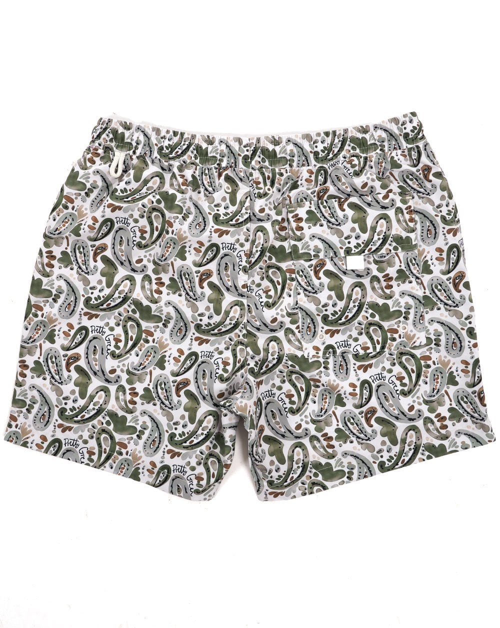 Pretty Green Aquarelle Paisley Swim Shorts Stone