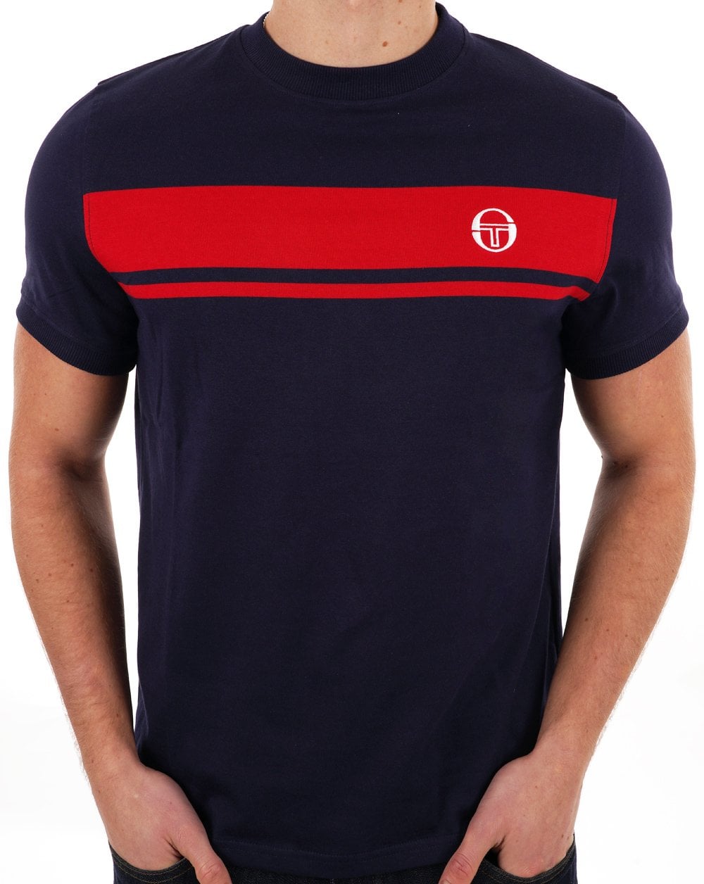 Sergio Tacchini Masters T Shirt Navy Blue/Red