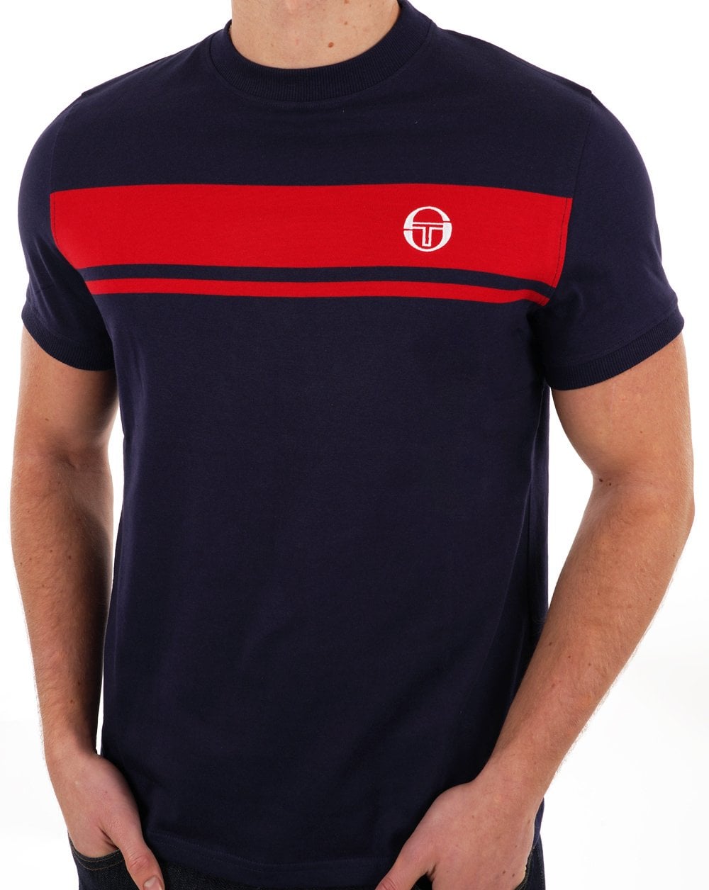 Sergio Tacchini Masters T Shirt Navy Blue/Red