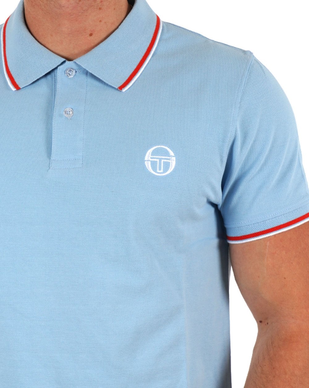 Sergio Tacchini Tipped Polo Shirt Sky Blue