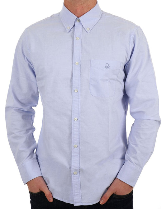 Benetton Benetton Oxford Cotton Shirt Light Blue