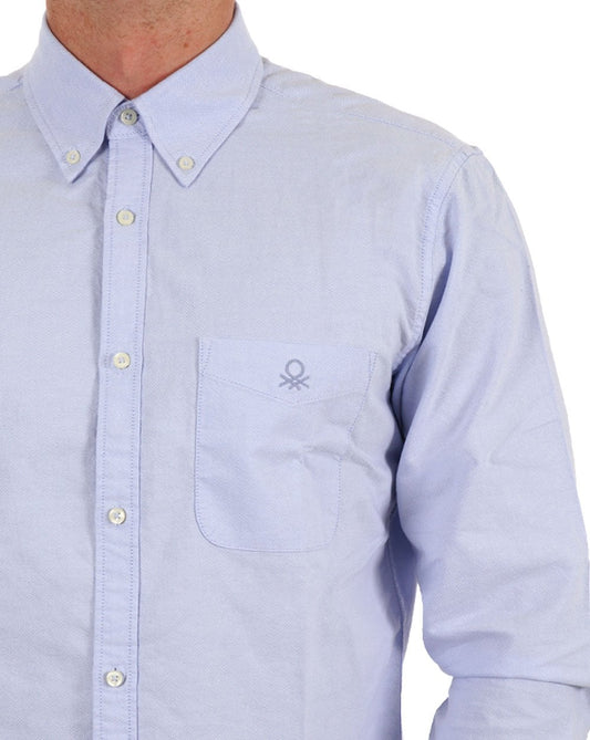 Benetton Benetton Oxford Cotton Shirt Light Blue