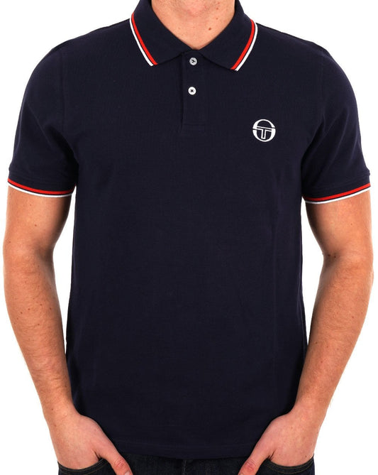 Sergio Tacchini Sergio Tacchini Tipped Polo Shirt Navy Blue/Red