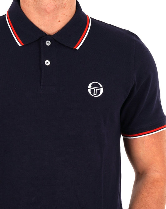 Sergio Tacchini Sergio Tacchini Tipped Polo Shirt Navy Blue/Red