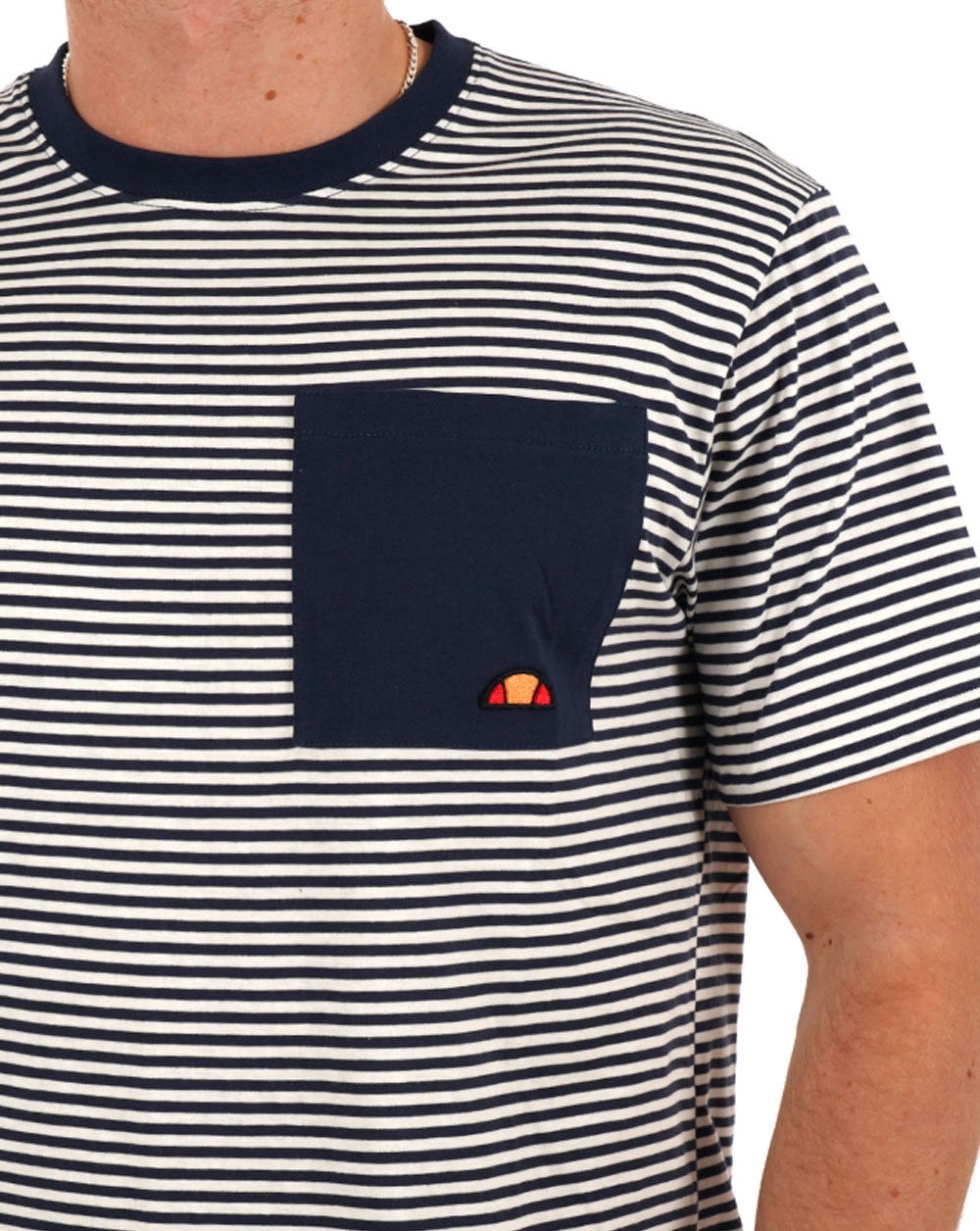 Ellesse Hirst Striped T Shirt Navy/White