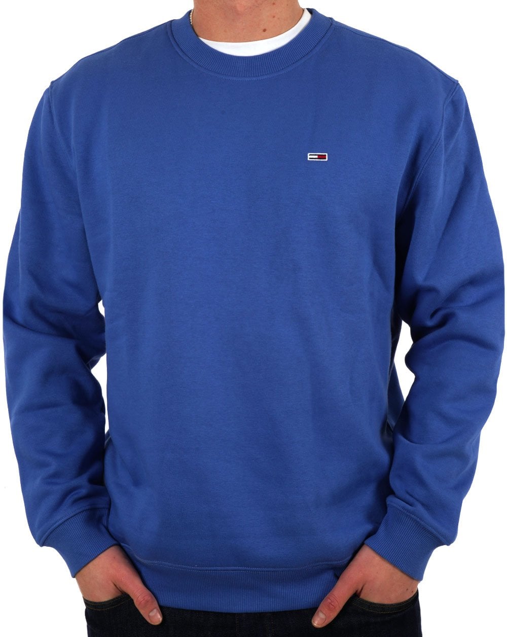 Tommy Jeans Flag Crew Sweatshirt Tempo Blue