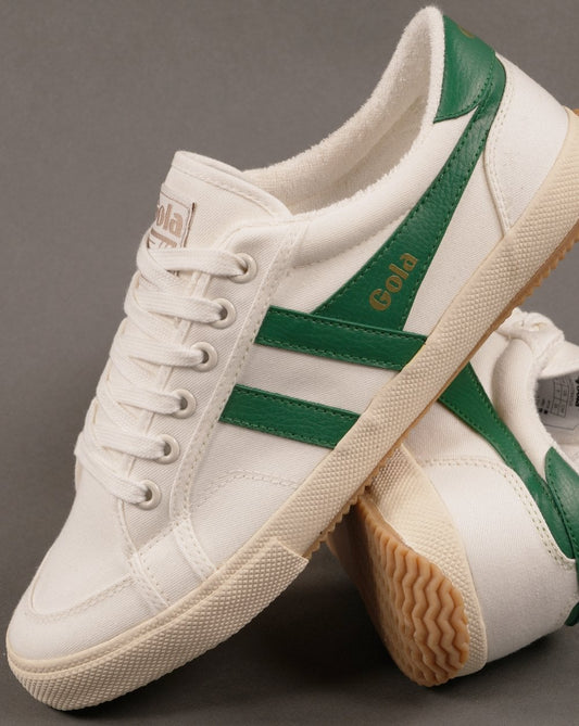 Vegan Gola Classics Women's Stratus Plimsoll Trainers Off White / Emerald