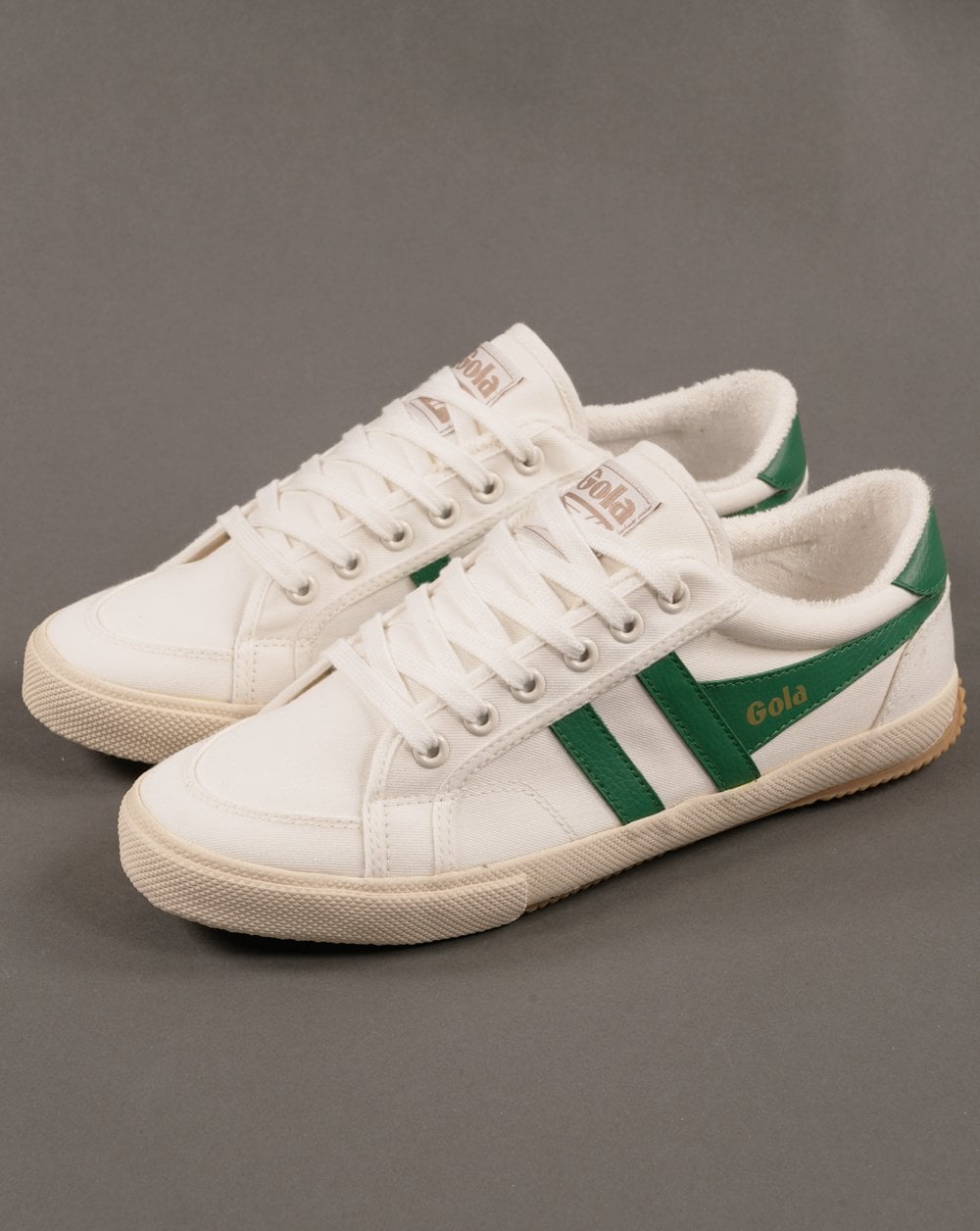 Vegan Gola Classics Women's Stratus Plimsoll Trainers Off White / Emerald