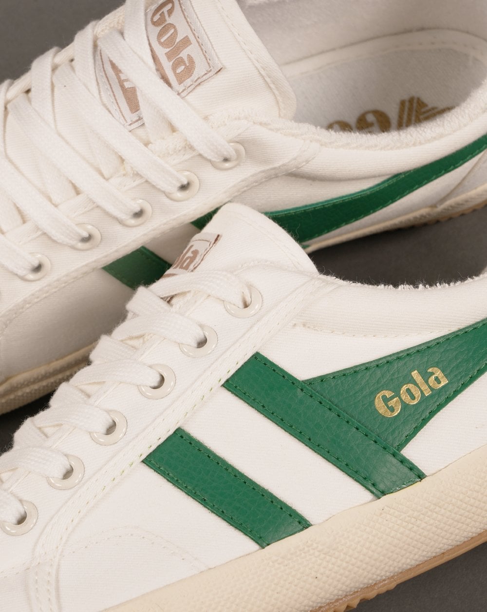 Vegan Gola Classics Women's Stratus Plimsoll Trainers Off White / Emerald