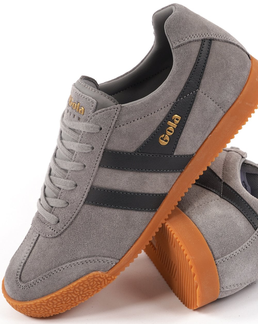 Gola Harrier Suede Trainer Cement / Storm