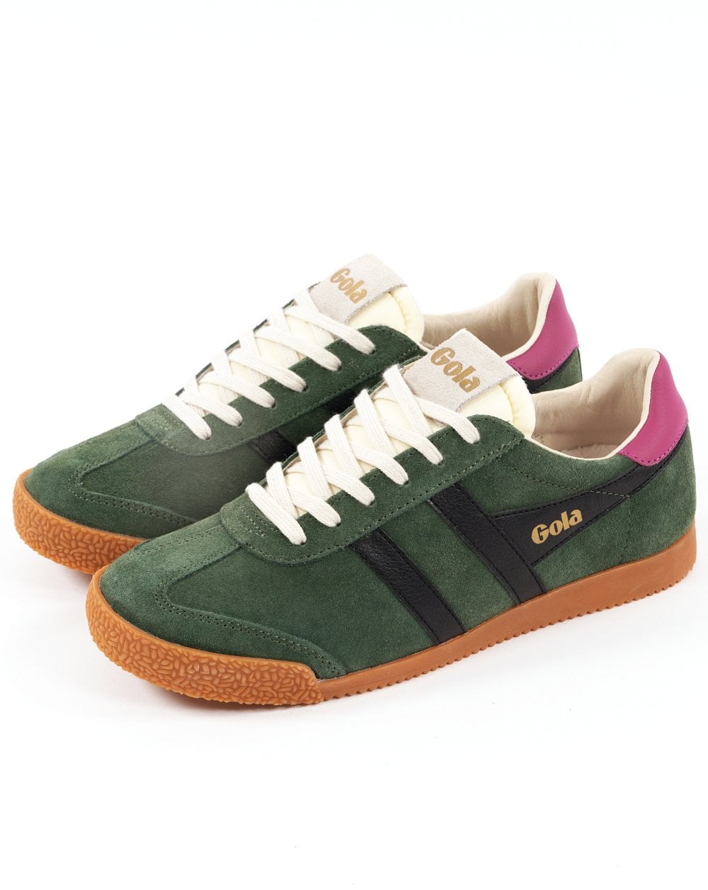 Gola Classics Women's Elan Trainers Evergreen / Black / Fuchsia