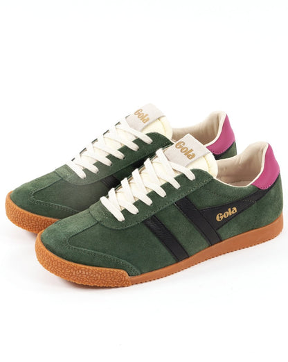 Gola Classics Women's Elan Trainers Evergreen / Black / Fuchsia