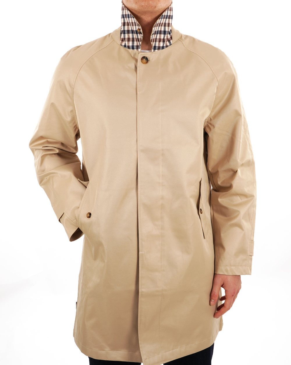 Aquascutum Classic Mac Sand Check Collars