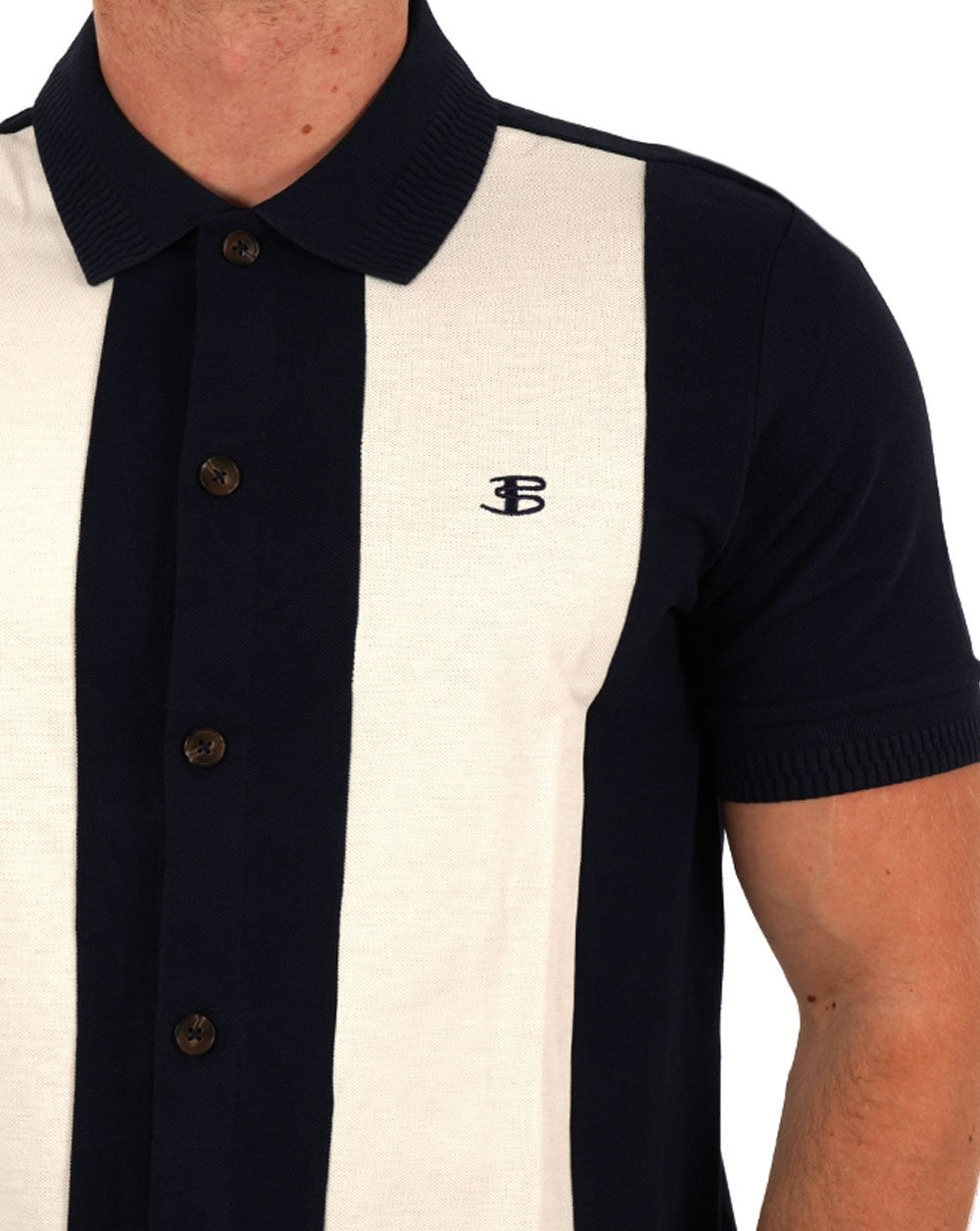 Ben Sherman Mod Pique Shirt Dark Navy