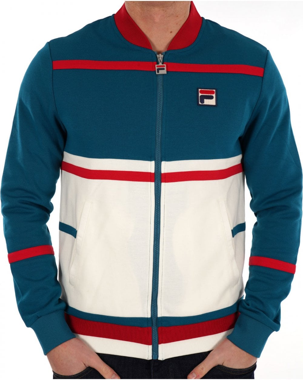 Fila Vintage Stefan Track Top Deep Lagoon / Red / Gardenia