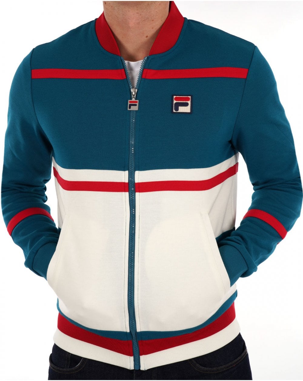 Fila Vintage Stefan Track Top Deep Lagoon / Red / Gardenia